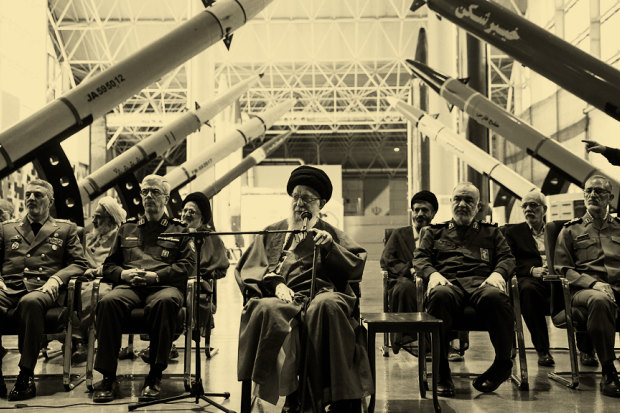 Iran’s Supreme Leader Ali Khamenei visits an exhibition of the Revolutionary Guard’s aerospace achievements in Iran in November.
