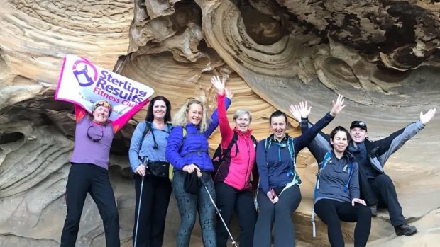 Sonia Wray and a group of women she leads as part of her mountaineering/fitness business for over 55s.