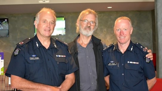 Assistant Commissioner Mick Grainger (left) Ron Fenton and Deputy Commissioner Rick Nugent.