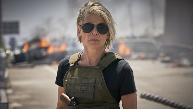 Linda Hamilton in Terminator: Dark Fate.

