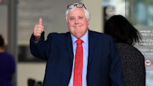 Clive Palmer outside court on Tuesday.