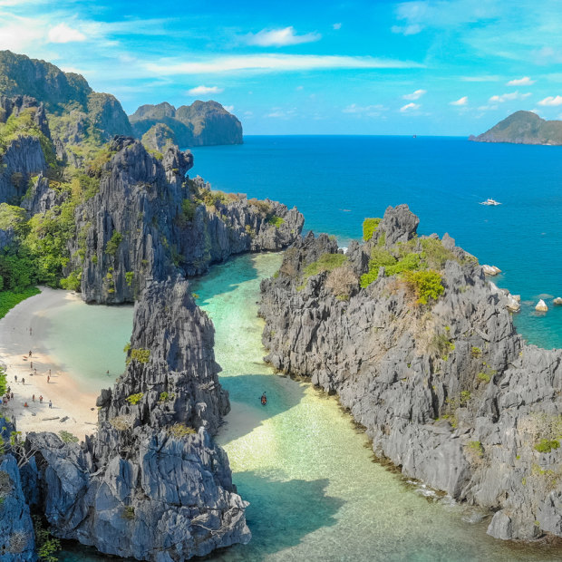 The best secret beach: Hidden Beach, El Nido, Palawan, Philippines.