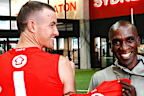 Chad Warner and marathoner Eliud Kipchoge.