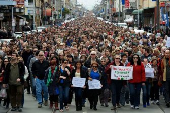 Tens of thousands of people marched along Sydney Road after the murder of Jill Meagher.