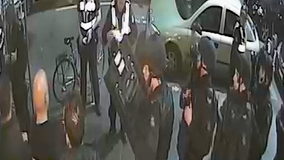 A still from CCTV footage showing police at Inflation night club.