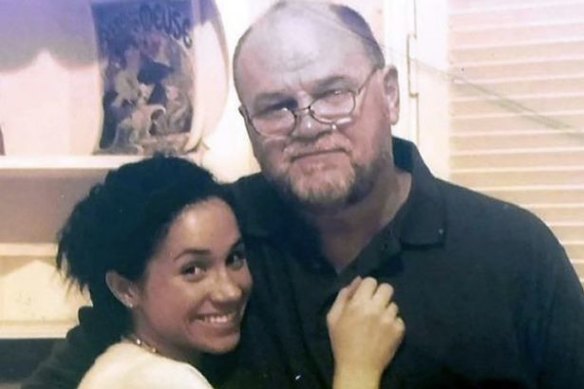 Meghan pictured with her father, before their fallout.