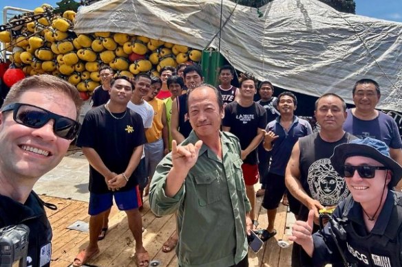 The US Coast Guard and Kiribati Police Maritime Unit conduct a maritime law enforcement boarding of a foreign-flagged fishing vessel during a pivotal leg of its current expeditionary patrol in the Kiribati exclusive economic zone.