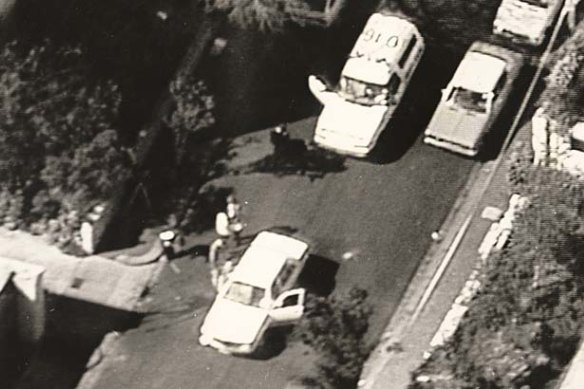 The scene of the Walsh Street murders, South Yarra, in which police officers Damian Eyre and Steven Tynan were killed.