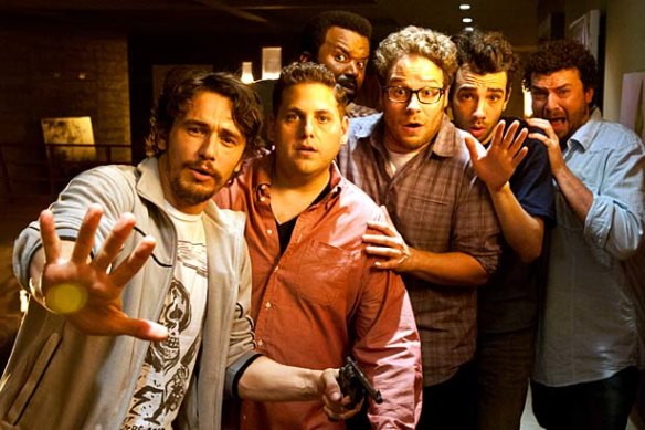 <em>This Is the End</em>: (From left) James Franco, Jonah Hill, Craig Robinson, Seth Rogen, Jay Baruchel and Danny McBride.