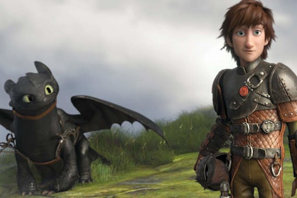 Hiccup and Toothless in Dreamworks Animation’s How To Train Your Dragon 2 (2014).