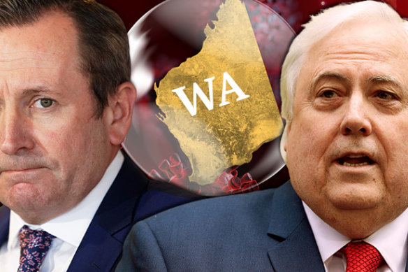 Clive Palmer – who has a mining company based in WA – says the border is "destroying the economy".