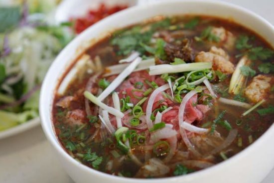Sliced beef pho at Super Bowl.
