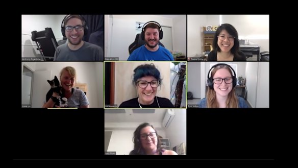 A Work180 meeting over Zoom. 