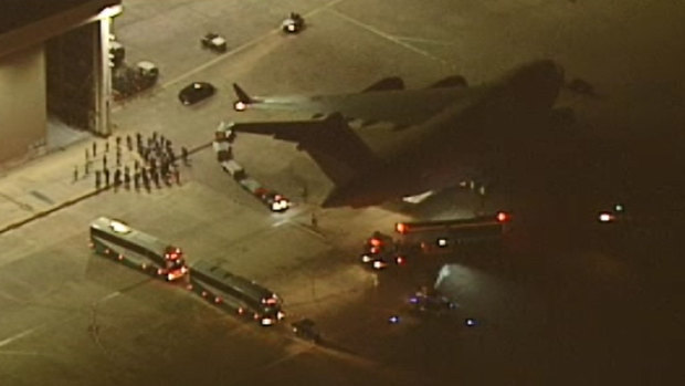 ADF personnel arrive in Melbourne on Friday night.