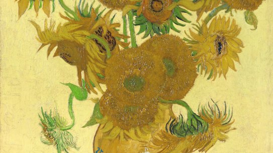 Vincent Van Gogh’s all-yellow Sunflowers (1888), which is one of the two originals he painted at Arles. 