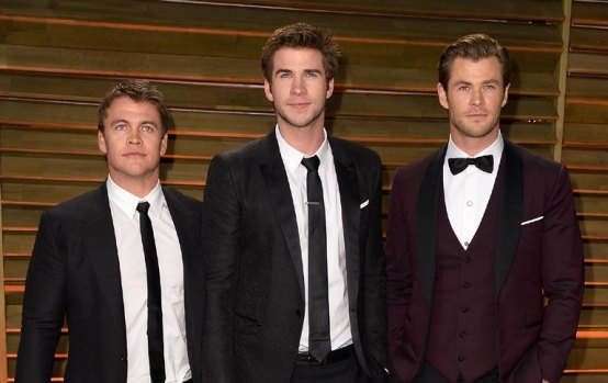 Holy Trinity of Aussie celebrity manhood: Hemsworth brothers Luke, Liam and Chris.