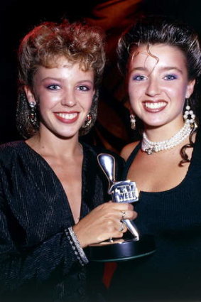 Kylie and Dannii Minogue at Logies in 1987.