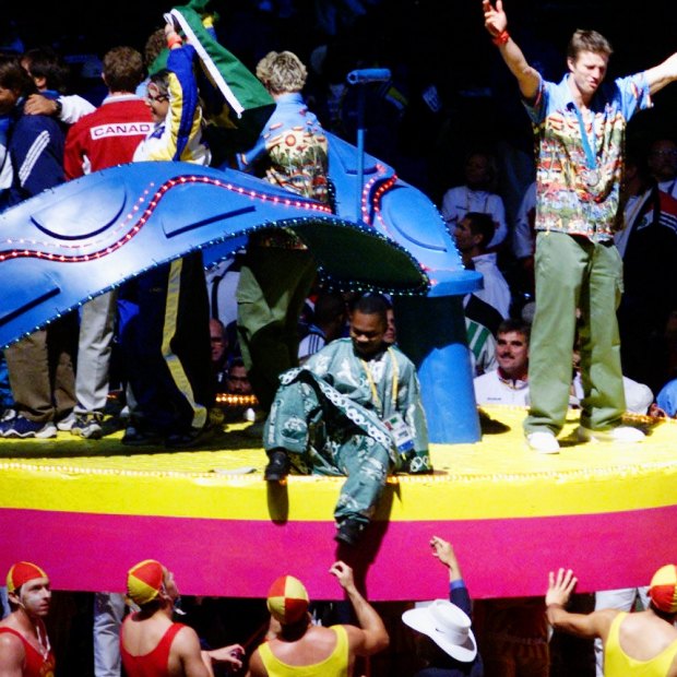 The giant thong at the closing ceremony