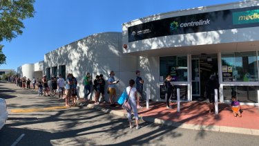 Victoria Park Centrelink on Monday. 