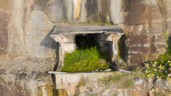 The secret entrance to the tunnel below the Macquarie lighthouse.