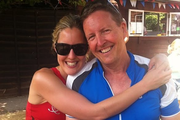 Amy Molloy with her father, Steve, who has had multiple bouts of cancer.