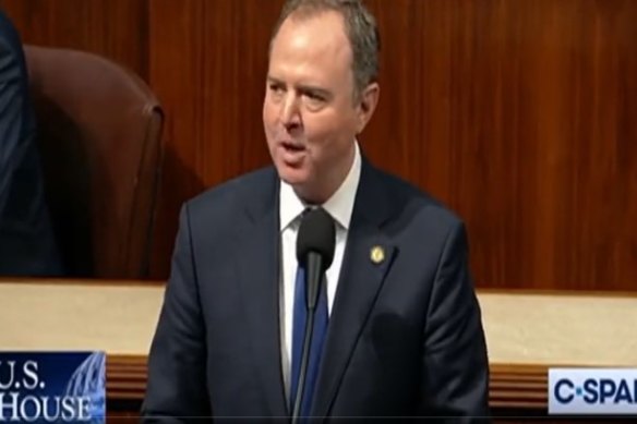 US Rep. Adam Schiff speaks before being censured.