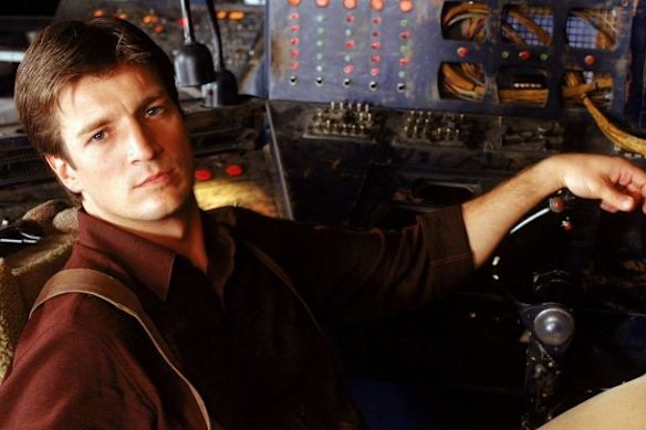 Nathan Fillion as Captain Mal Reynolds in cult sci-fi series Firefly.