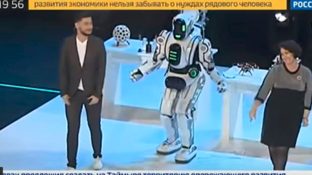 The dancing robot on Russian television.