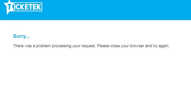 The Ticketek website was struggling on Tuesday morning.