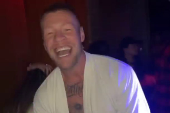 Collingwood footballer Jordan De Goey pictured partying in New York.
