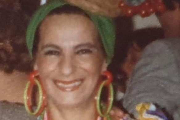 She loved fancy dress, pictured here in costume as Carmen Miranda. 