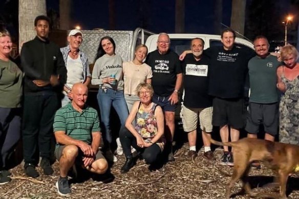 Founder of Northwest Community Group Paul Slater (third from right) with founder of Nourish Street Beau Haywood (second from right) doing outreach for Brisbane’s homeless communities. 