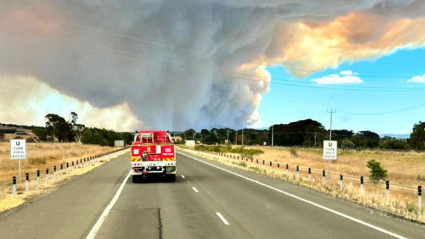 The Rocky Road, Bayindeen fire as seen on Thursday.