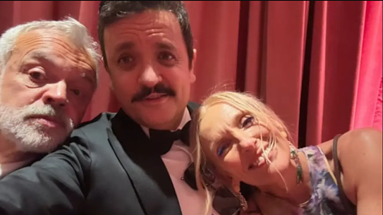 Graham Norton, Pedro Pascal and Toni Collette at the Taylor Swift and Travis Kelce Wedding.