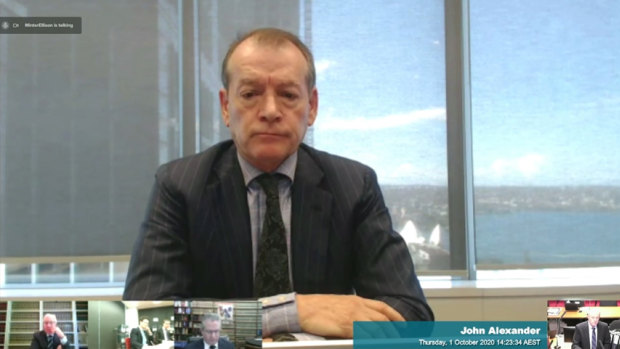 Crown director John Alexander fronts the inquiry via video link.