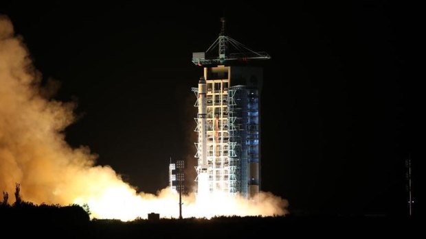 The 2016 launch of China's first quantum satellite, the Micius.