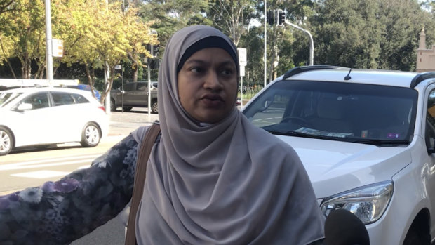 Family friend Khadija Sarker outside Parramatta Bail Court on Monday.