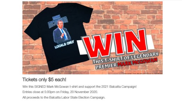 The raffle advertised on David Michael's website. 