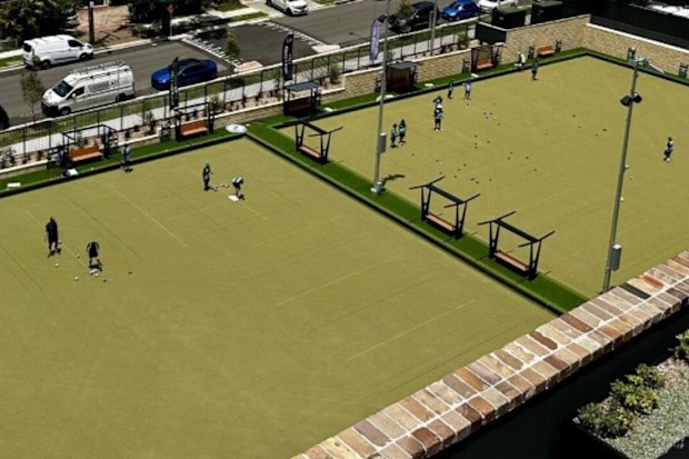 An aerial shot of the new Caringbah Bowling & Recreation Club.