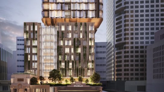 Renders of the IHG and City Tattersalls Club’s new Hotel Indigo Sydney Centre planned to open in 2025 in Sydney’s CBD