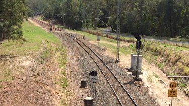 The single track rail line which has serviced the Sunshine Coast.
