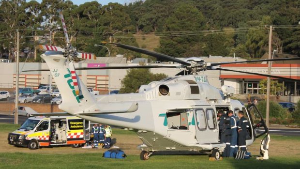 The cyclist was flown to Westmead Hospital in a critical condition. 