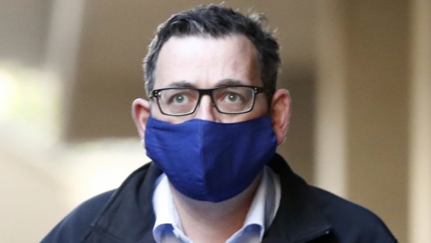 Victorian Premier Daniel Andrews started wearing a face mask on Sunday.