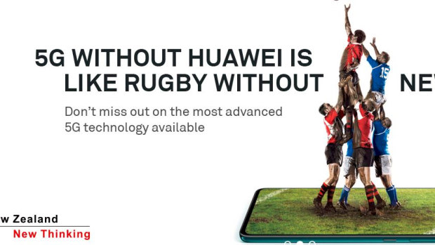 The Huawei advertisement seen in New Zealand.