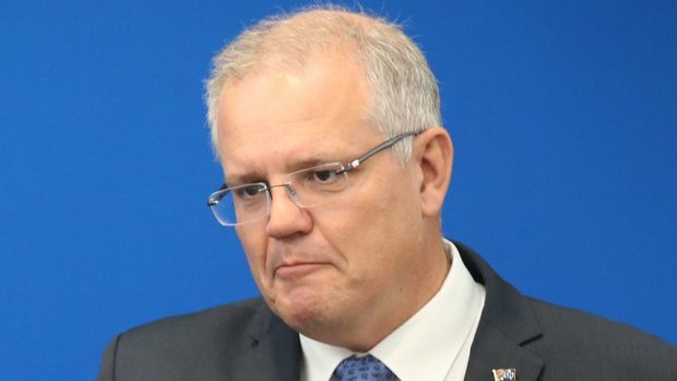 Scott Morrison announces the government's climate package at a function in Melbourne.
