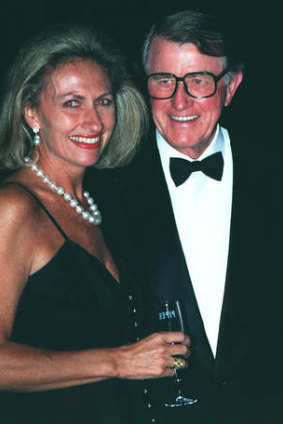 Social scene: Jill and Neville Wran at a function.