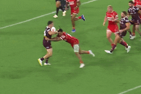 Ben Talty’s flick pass for Reece Walsh to score.