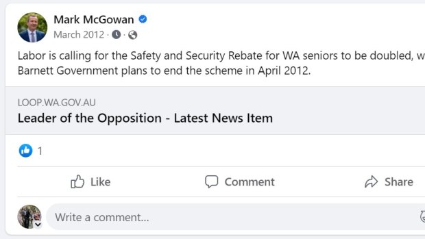 Mark McGowan’s very first post on Facebook got just one like.