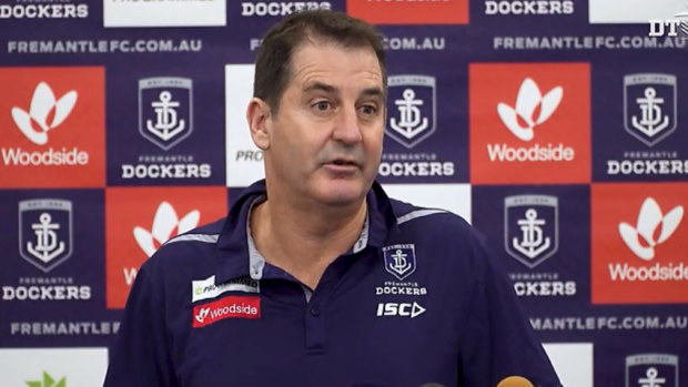 Ross Lyon was quick to defend the defensive workrate of champion Nat Fyfe.