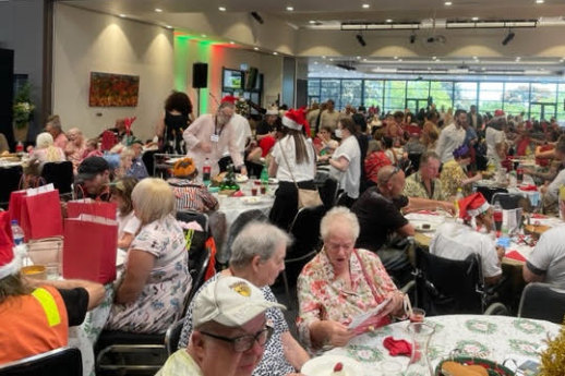 The community Christmas Day lunch for 400 people at Frankston Arts Centre.
